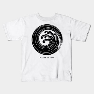 White Wave, Water is Life Kids T-Shirt